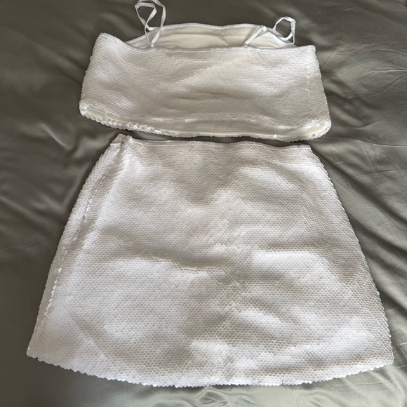 Abercrombie White Sequin Matching Set - Picture 2 of 4